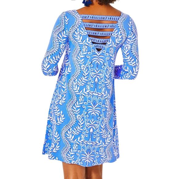 Lilly Pulitzer Dresses & Skirts - Lilly Pulitzer Ophelia Swing Dress Women's XS Have It Both Rays 3/4 Sleeve Blue